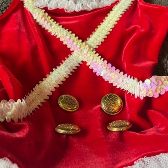 Curtain Call Dance Halloween Red & White Soldier Costume Child Size CME - Picture 3 of 9